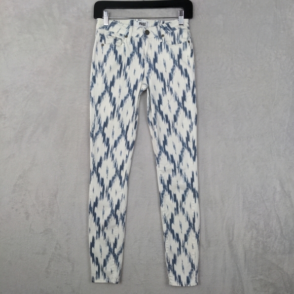 PAIGE Denim - Paige Verdugo Ultra Skinny Jeans Women Sz 26 White Blue Stretch Coastal Cowgirl